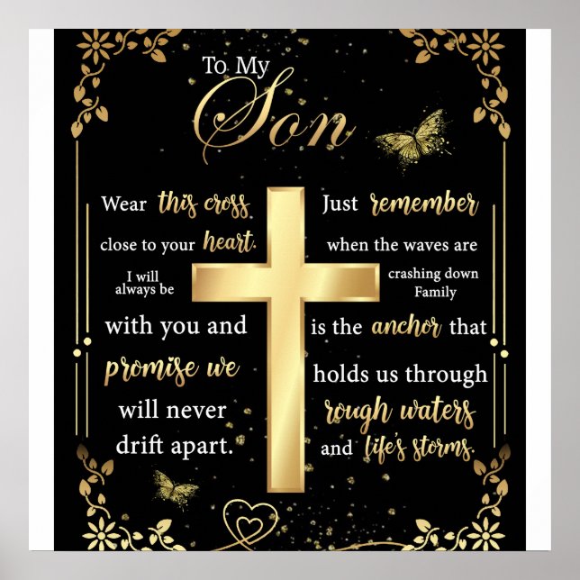 Zu meinem Sohn Geschenk, Schmetterling Lover, Blum Poster (Vorne)