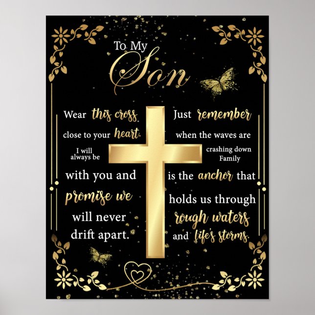 Zu meinem Sohn Geschenk, Schmetterling Lover, Blum Poster (Vorne)