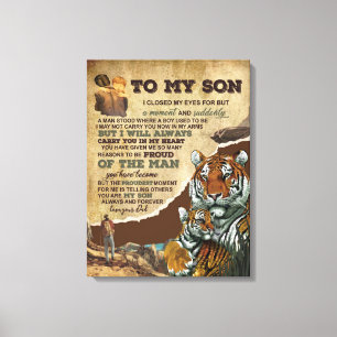Zu meinem Sohn Geschenk, Tiger Liebhaber, Brief an Leinwanddruck