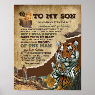 Zu meinem Sohn Geschenk, Tiger Liebhaber, Brief an Poster