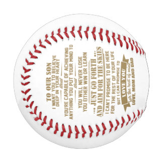 zu meinem Sohn Geschenk von Mama und Vater Basebal Baseball