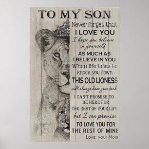 zu meinem Sohn, Müttern, Tagesgeschenke, Liebe Mam Poster