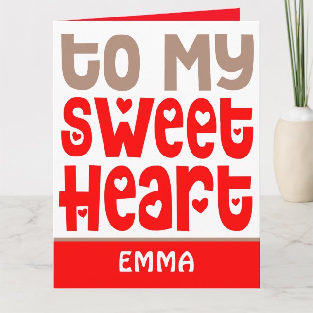 Zu meinem Sweetheart Trendname Red Valentines Karte (Vorderseite)