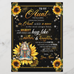 zu meinem Tante-Geschenk, Niedliches Sonnenblumeng Menükarte