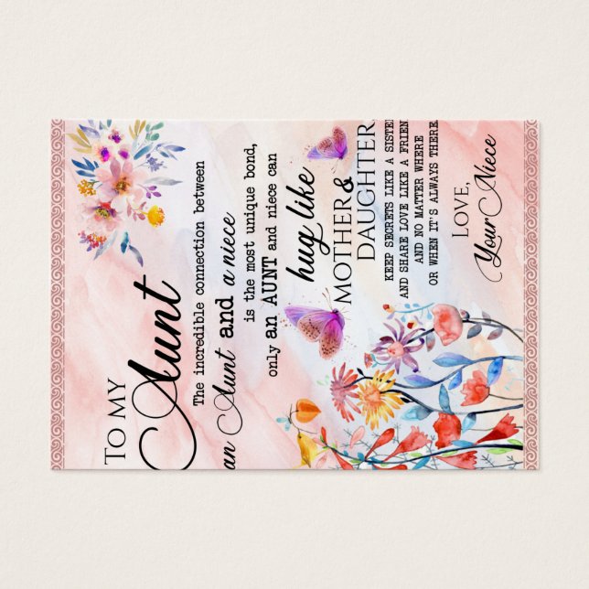 zu meinem Tante-Geschenk, Schmetterlingsgeschenk v (Vorderseite)