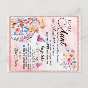 zu meinem Tante-Geschenk, Schmetterlingsgeschenk v Ankündigungspostkarte