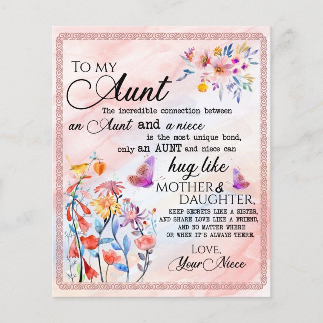 zu meinem Tante-Geschenk, Schmetterlingsgeschenk v Flyer (Vorne)