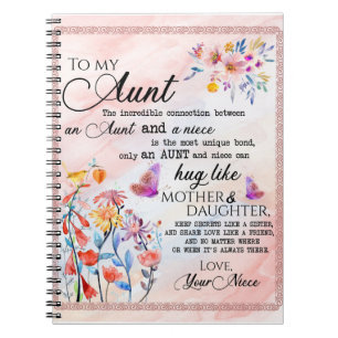 zu meinem Tante-Geschenk, Schmetterlingsgeschenk v Notizblock