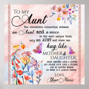 zu meinem Tante-Geschenk, Schmetterlingsgeschenk v Poster