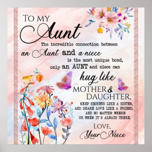 zu meinem Tante-Geschenk, Schmetterlingsgeschenk v Poster