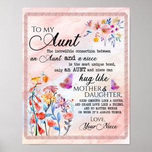 zu meinem Tante-Geschenk, Schmetterlingsgeschenk v Poster