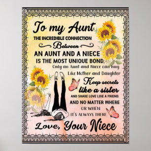 zu meinem Tante-Geschenk, Sonnenblumengeschenk von Poster