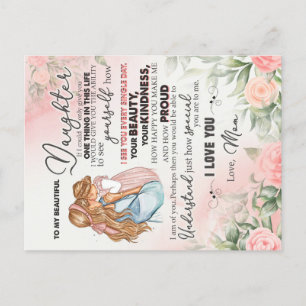 zu meinem Tochter-Geschenk, Liebe-Letter-Tochter u Ankündigungspostkarte