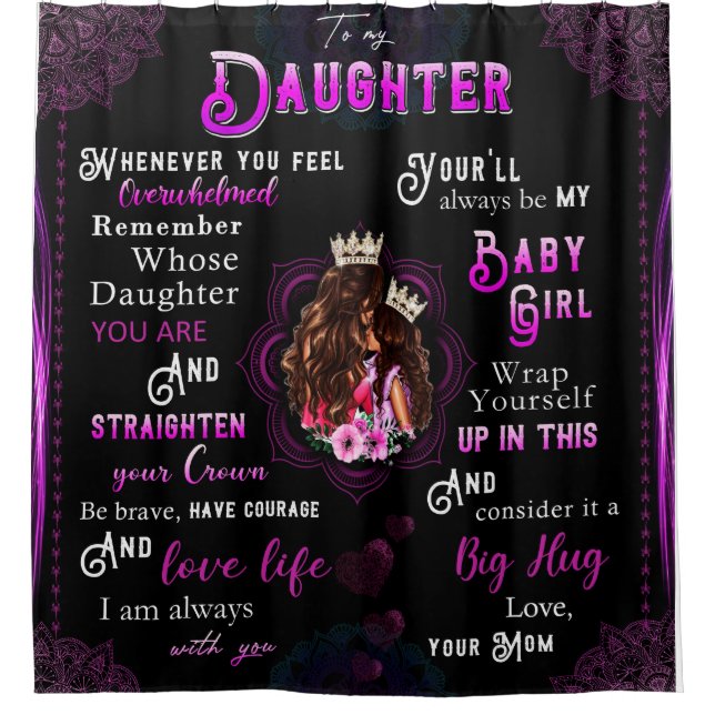 zu meinem Tochter-Geschenk, Liebe-Letter-Tochter u Duschvorhang (Vorderseite)