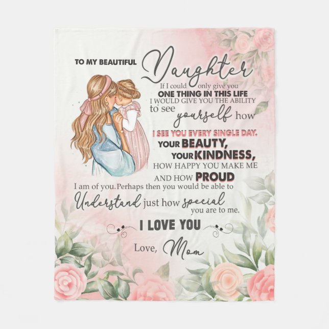 zu meinem Tochter-Geschenk, Liebe-Letter-Tochter u Fleecedecke (Vorderseite)