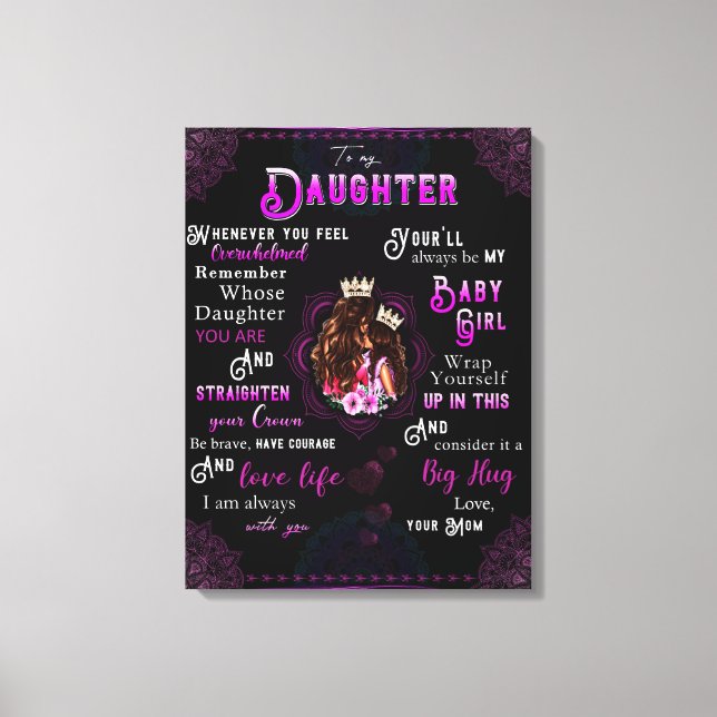 zu meinem Tochter-Geschenk, Liebe-Letter-Tochter u Leinwanddruck (Vorderseite)