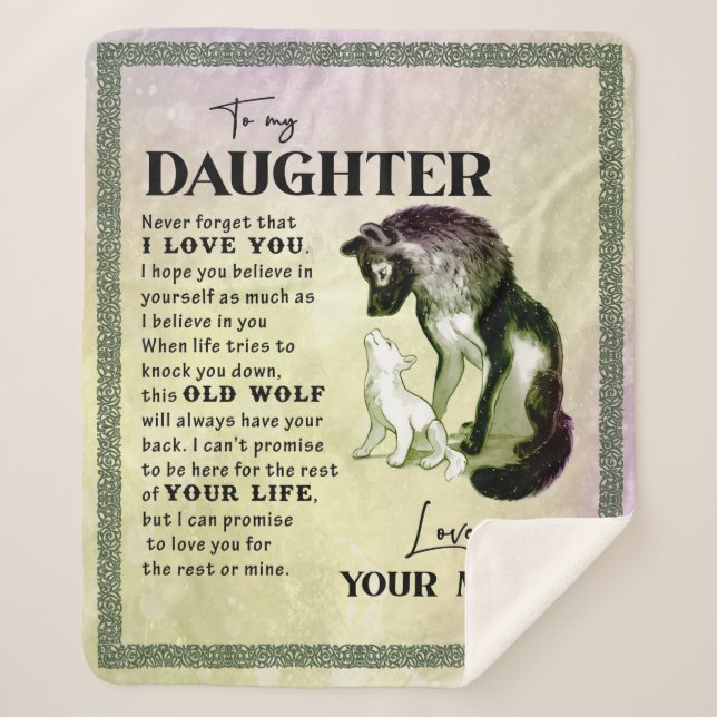 zu meinem Tochter-Geschenk, Liebe-Letter-Tochter u Sherpadecke (Vorderseite)