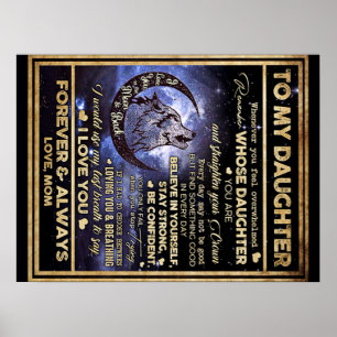 Zu meinem Tochter Wolf Geburtstagsgeschenk, lustig Poster