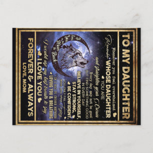 Zu meinem Tochter Wolf Geburtstagsgeschenk, lustig Postkarte