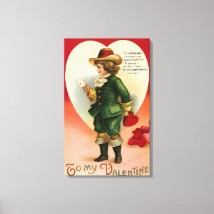 Zu meinem Valentinstag Vintager Viktorianischer Va Leinwanddruck