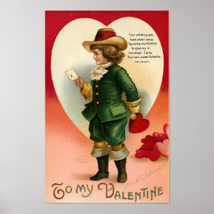 Zu meinem Valentinstag Vintager Viktorianischer Va Poster