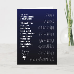Zu meinem wunderbaren Ehemann Karte