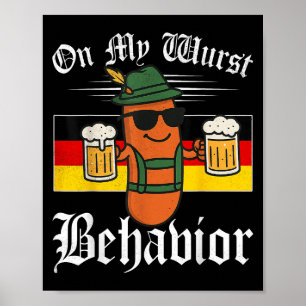 Zu meinem Wurstverhalten Funny German Men Women Poster