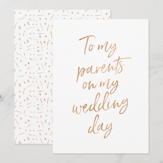Zu meinen Eltern am Hochzeitstag Einladung (Vorne/Hinten)
