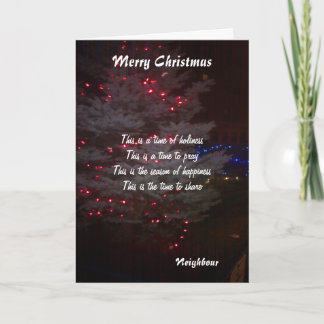 Zu meinen Nachbarn Weihnachtskarten Feiertagskarte