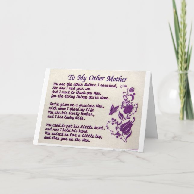 Zu meiner anderen Mutter. Danke (Vorderseite)