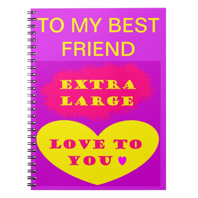 Zu meiner besten Freundin-Nachricht: Gelbes Herz l Notizblock (Vorderseite)