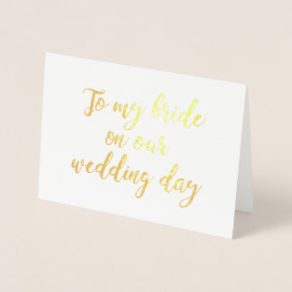 zu meiner Braut am Hochzeitstag Folienkarte