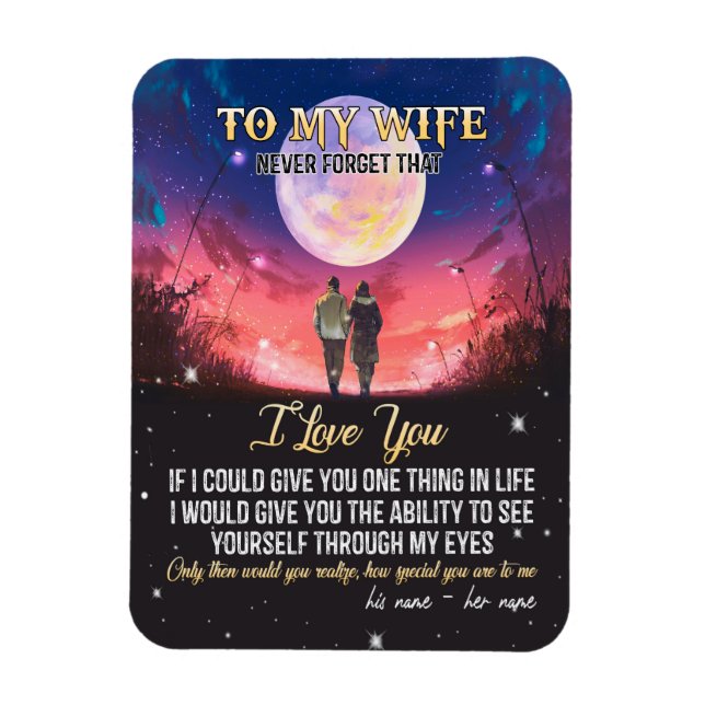 Zu meiner Ehefrau | Brief an meine Ehefrau Liebe v Magnet (Vertikal)