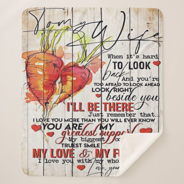 Zu meiner Ehefrau |Feriendekoration | Auf meinen E Sherpadecke (Vorderseite)