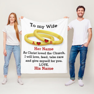 Zu meiner Ehefrau für ihr Ehepaar Ring Monogramm Fleecedecke