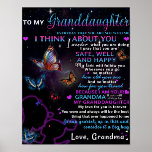 Zu meiner Enkelin Butterflies Geburtstagsgeschenki Poster