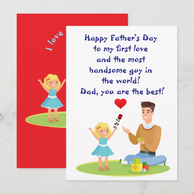 Zu meiner ersten Liebe, Daddy Feiertagskarte (Vorne/Hinten)