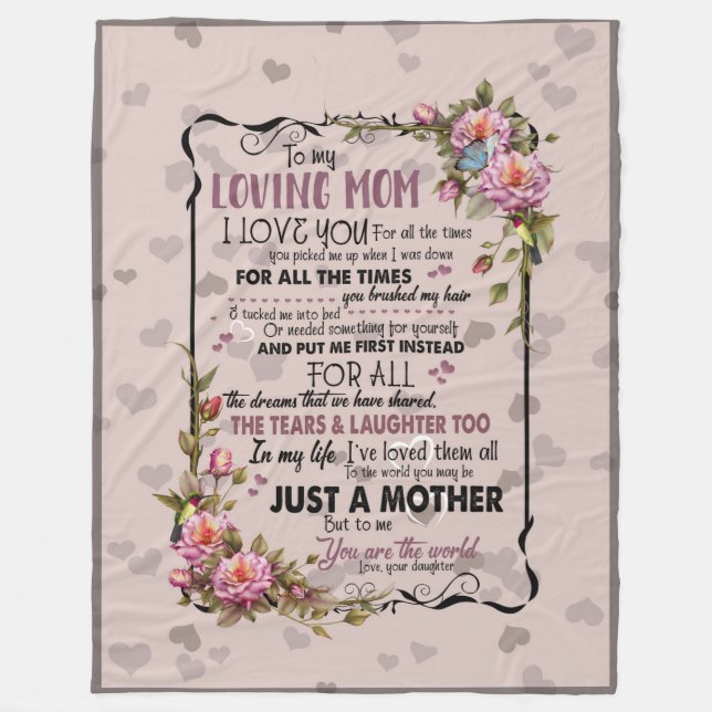 zu meiner liebenden Mutter Decke von der Tochter (Vorderseite)