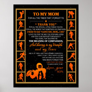 Zu meiner Mama Geschenk, Mama und Sohn, Eishockey- Poster