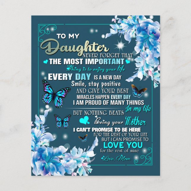 Zu meiner Mama Geschenk, Tochter und Mama, Schmett Flyer (Vorne)