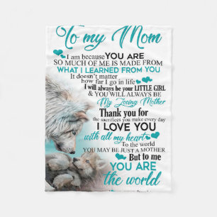 Zu meiner Mama Wolf Decke, Geschenk für Mama Deck Fleecedecke