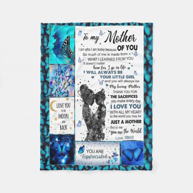 zu meiner Mutter Decke von Son, Kreuz-Blanket-Gesc (Vorderseite)