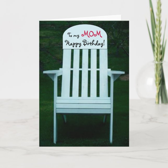 Zu meiner Mutter Happy Birthday Chair Card Karte (Vorderseite)