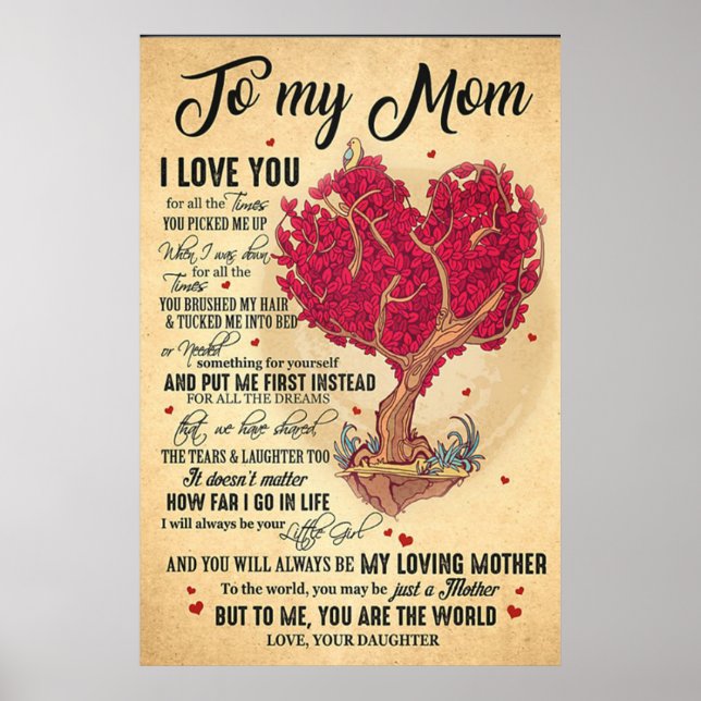 zu meiner Mutter, ich liebe dich, dass du Mutter T Poster (Vorne)