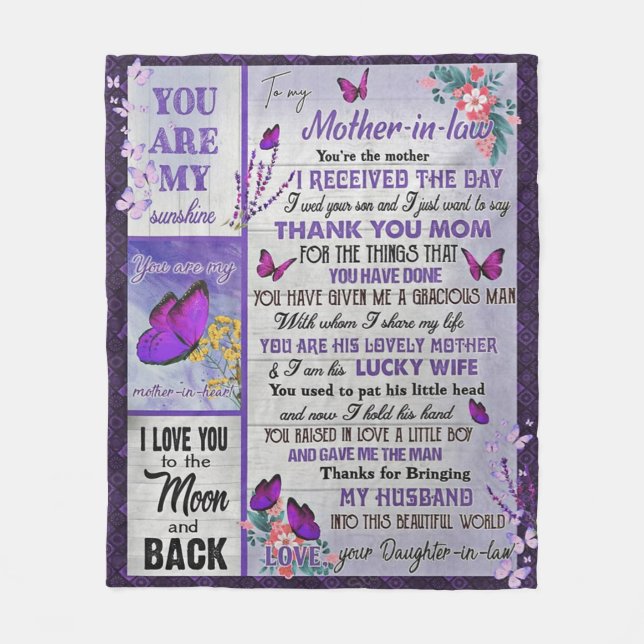 zu meiner Mutter- in - Law Geschenk, Mutter Geburt Fleecedecke (Vorderseite)