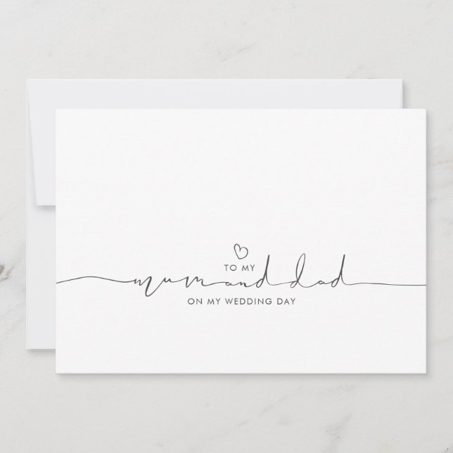 Zu meiner Mutter und meinem Vater an meinem Hochze (Vorderseite)