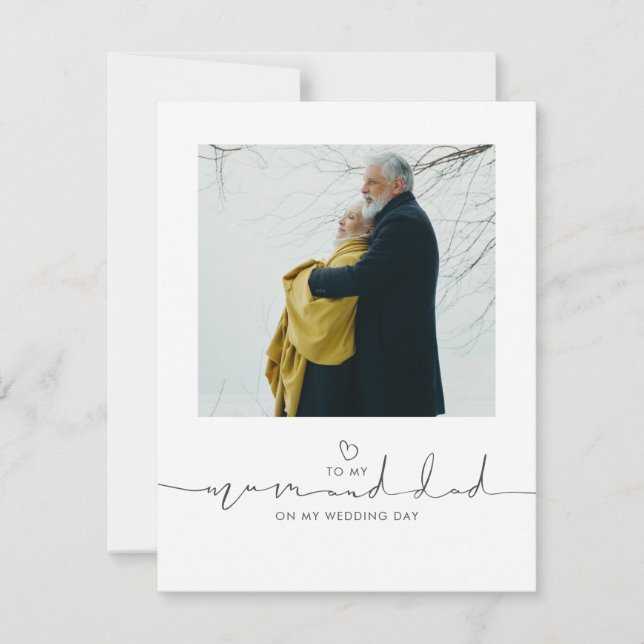 Zu meiner Mutter und meinem Vater auf meinem Hochz (Vorderseite)