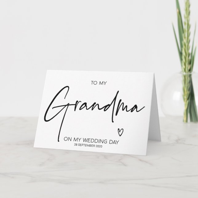 Zu meiner Oma an meinem Hochzeitstag Großmutter Karte (Vorderseite)