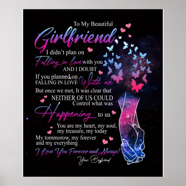 zu meiner schönen Freundin von Boy Friend Geschenk Poster (Vorne)