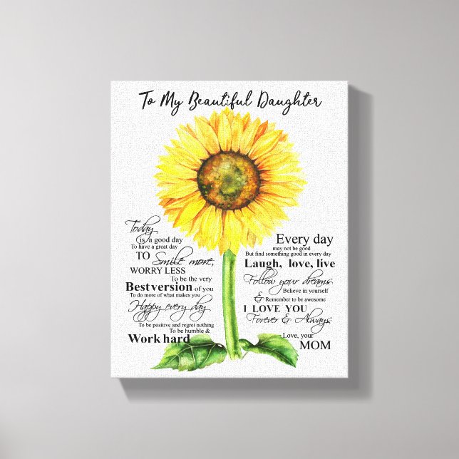 Zu meiner schönen Tochter Leinwanddruck (Vorderseite)